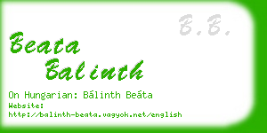 beata balinth business card