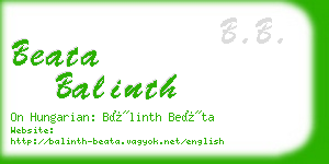 beata balinth business card